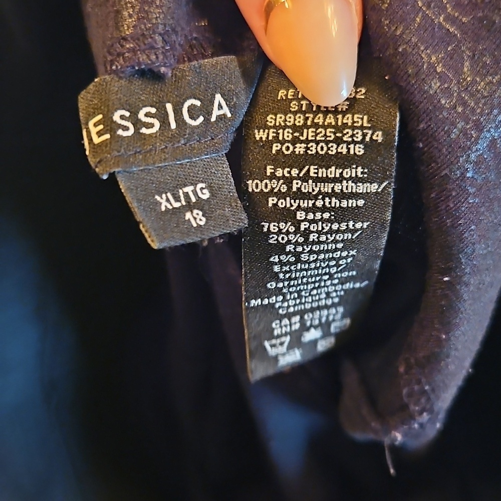 Jessica Ponte Shiny Print Pants Xl - Picture 5 of 5